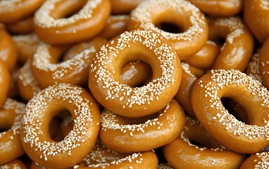 Delicious Sesame Bagels Close Up Photography
