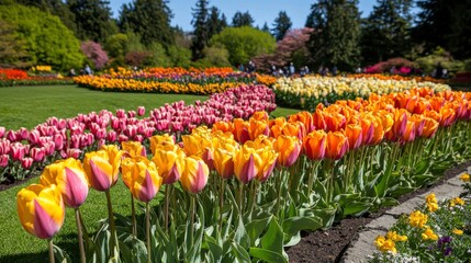 White Tulip in Full Bloom on Isolated Background