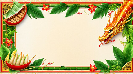 Elegant Dragon Flower Frame Design