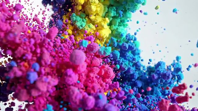 Colorful powder explotion