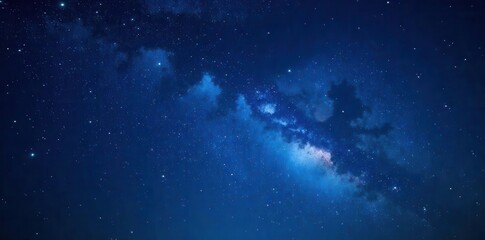 Intricate detail reveals countless stars in a deep blue night sky , illustration, wallpaper