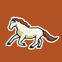 Art Illustration illustration white horse run good for icon sticker and logo
