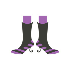 Cute Halloween Witch Legs Illustration with Cartoon Design. Isolated Vector Icon