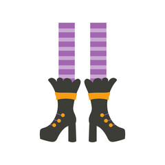 Cute Halloween Witch Legs Illustration with Cartoon Design. Isolated Vector Icon