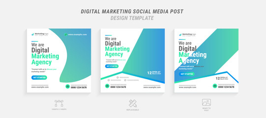 Digital marketing agency social media post template