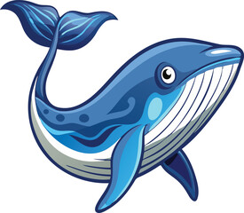 Majestic Whale Vector with Splash Curve Available on EPS File