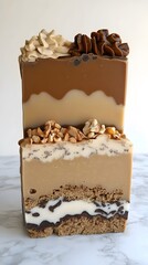 Layered Coffee Soap Bars Handmade Artisan Soap