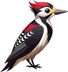 Cute Full Body Woodpecker Vector EPS File