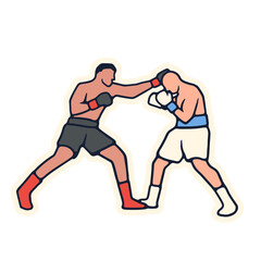 illustration cartoon boxing good for sticker