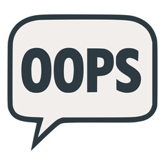 chat message oops speech bubble flat color vector illustration template design