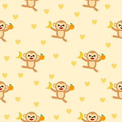 Cute animals seamless pattern background. Cute animals illustration. Animals background. Perfect for fabrics, print, textile, wallpaper, and decor