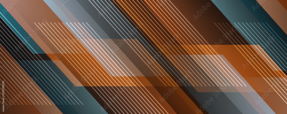 Poster colorful lines techno abstract background overlap layer on bright space with diagonal effect decorat