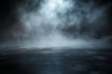 Dramatic dark background with fog and clouds