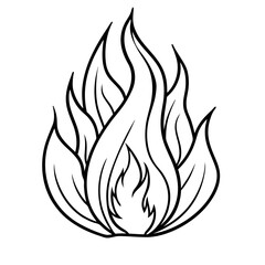 Hand Drawn Fire Outline Illustration