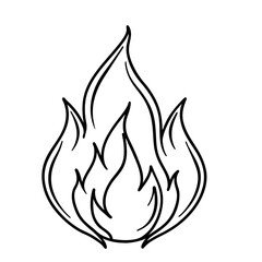Hand Drawn Fire Outline Illustration