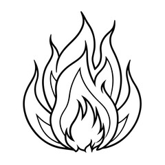 Hand Drawn Fire Outline Illustration