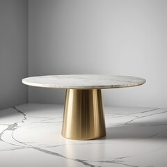 Modern Marble and Gold Dining Table