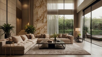 modern living room with fireplace