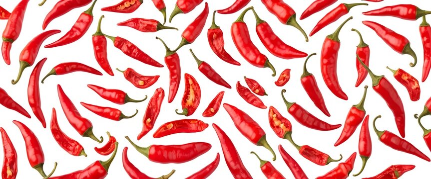 Red Chili Peppers Seamless Pattern