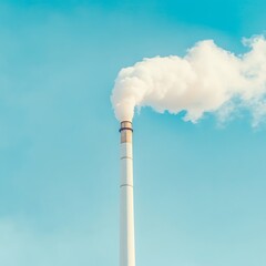 Factory Chimney Smoke for Clear Sky.