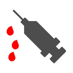 syringe with blood drop