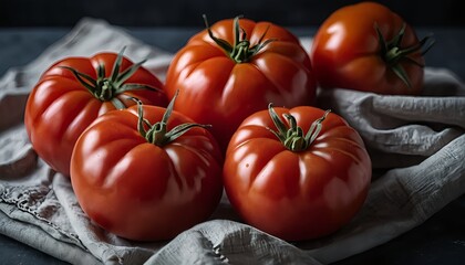 Juicy Red Tomatoes on Linen