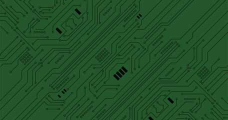 PCB (Printed Circuit Board) styled abstract technology background. Vector illustration