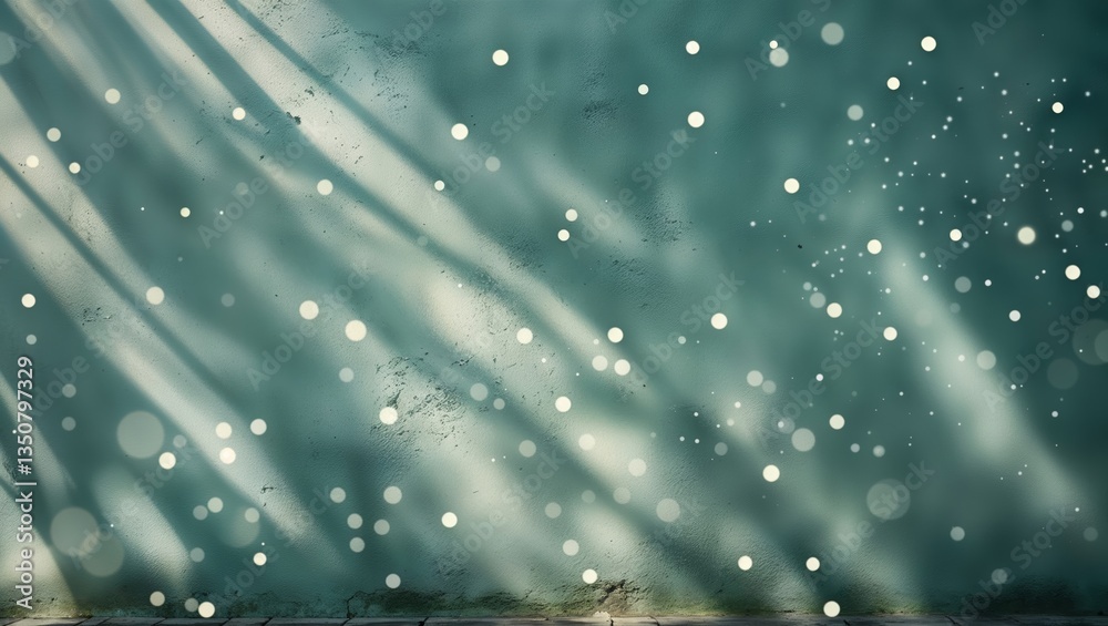 Poster soft shadows and delicate bokeh create a serene atmosphere on a textured wall in a quiet setting