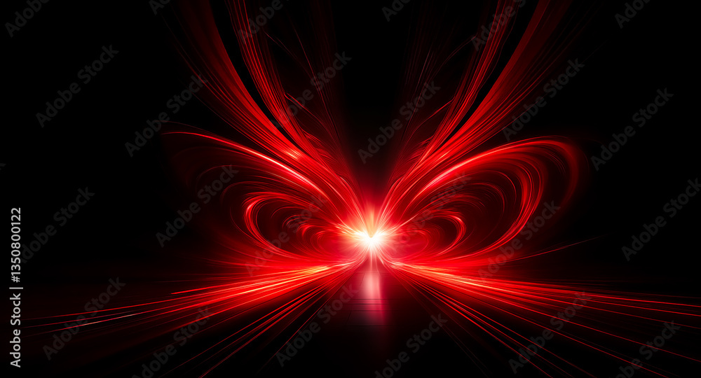 Canvas Prints abstract red light bursts forth from the darkness, creating an ethereal, glowing design. radiant ene