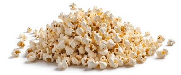 Obraz premium Pile of Popcorn Isolated on White Background