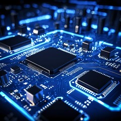 Fototapeta premium Illuminated Circuit Board Technology