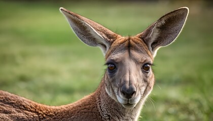 Red Kangaroo Close-Up Portrait