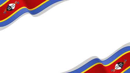 wavy Eswatini flag frame background with copy space for text. for national day