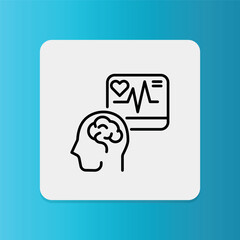 Electroencephalogram icon. Editable stroke. Vector illustration