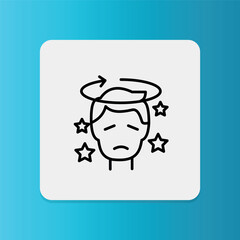 Dizzy icon. Editable stroke. Vector illustration
