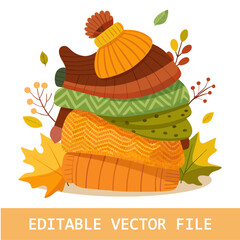 Fall/Autumn Cozy Knits Sweater Pile