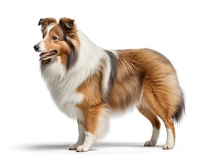 Shetland Sheepdog, Sable and White, Standing Profile
