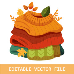 Fall/Autumn Cozy Knits Sweater Pile