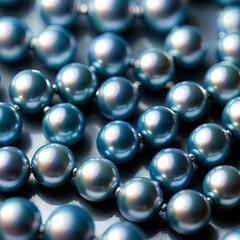 Close-up of Teal Pearls Necklace