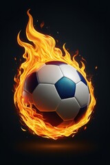 Fototapeta premium burning soccer ball