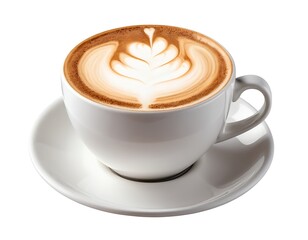 Obraz premium Latte Art in White Cup and Saucer