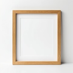 Blank Wooden Frame Mockup on White Background
