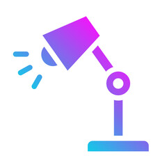 Desk lamp creativity Flat Gradient Icon