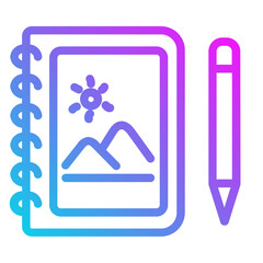 Drawing book creativity Line Gradient Icon