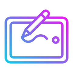 Drawing tablet creativity Line Gradient Icon