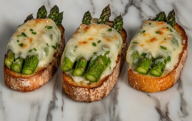 Asparagus and Cheese Bruschetta: Gourmet Appetizer Recipe