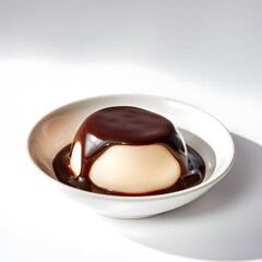Elegant Flan Dessert with Chocolate Syrup