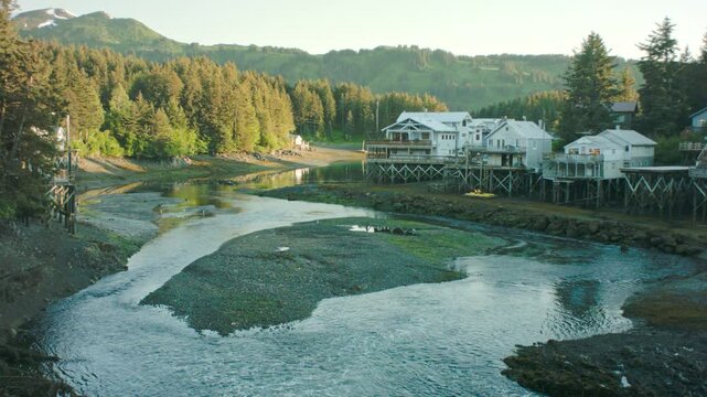 Seldovia Alaska Pan of the Seldovia Slough Low Tide