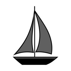 yacht isolated on white background.Minimalist Sailboat Silhouette Vector | Nautical Boat Illustration