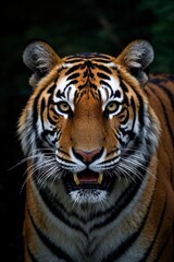 Fototapeta premium there is a tiger that is looking at the camera